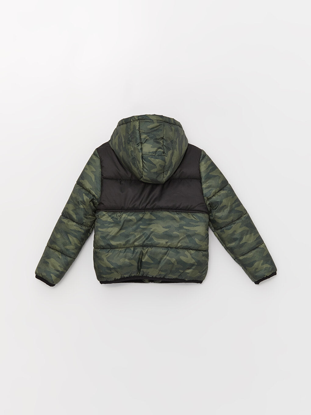 Hooded Camouflage Patterned Boy's Puffer Jacket