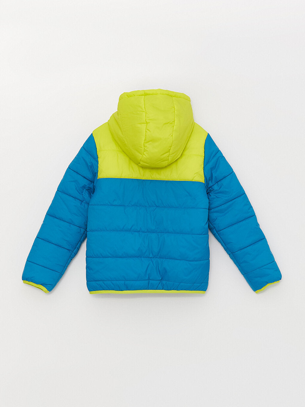 Hooded Color Block Boys Puffer Coat