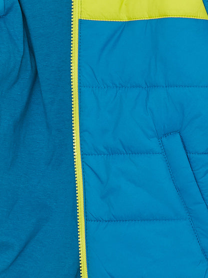 Hooded Color Block Boys Puffer Coat