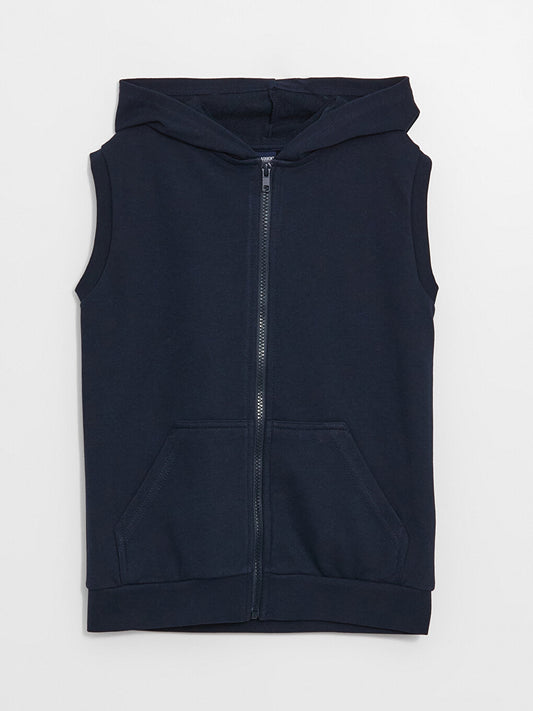 Hooded Basic Boy's Zippered Vest