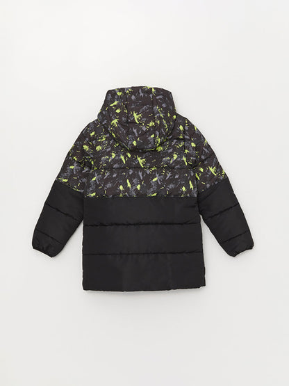 Hooded Printed Boy's Coat