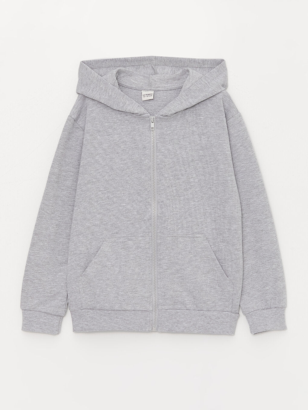 Hooded Basic Long Sleeve Boy's Zipper Sweatshirt