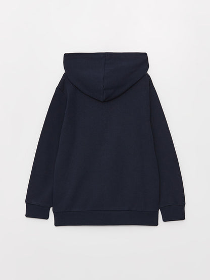 Hooded Basic Long Sleeve Boy's Zipper Sweatshirt