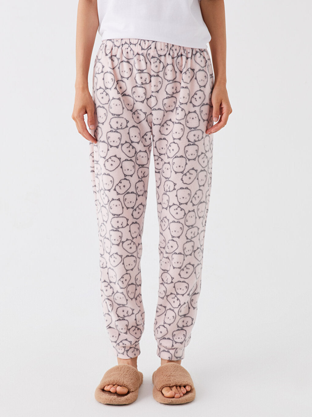 Patterned Women's Pajama Bottoms with Elastic Waist