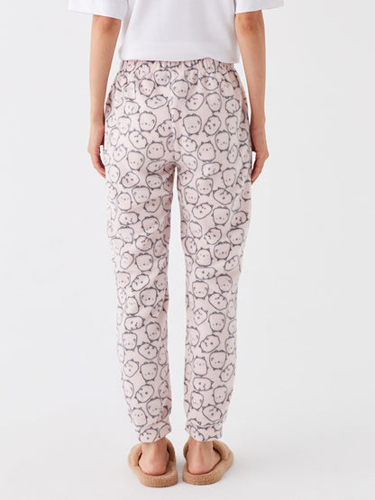 Patterned Women's Pajama Bottoms with Elastic Waist