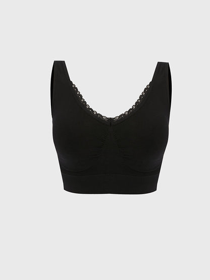 Non-Wireless Padding Plain Seamless Sports Bra