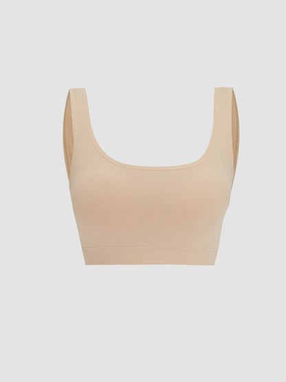 Non-Wireless Padding Plain Seamless Sports Bra