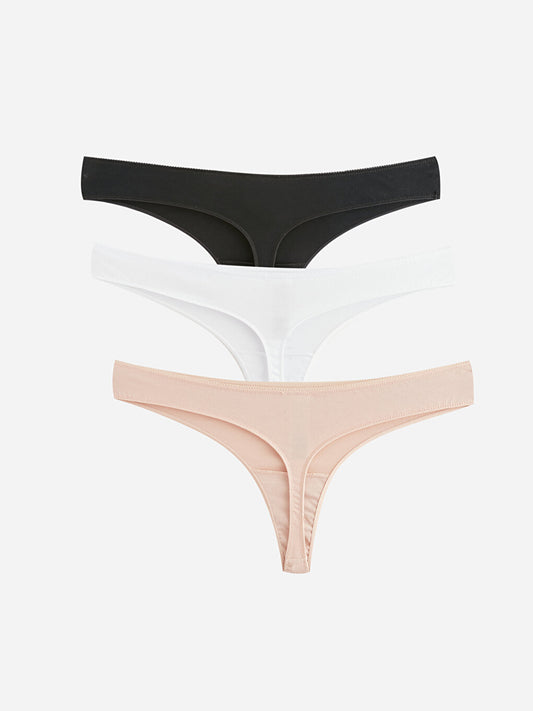 Plain Thong Panties 3 Pack