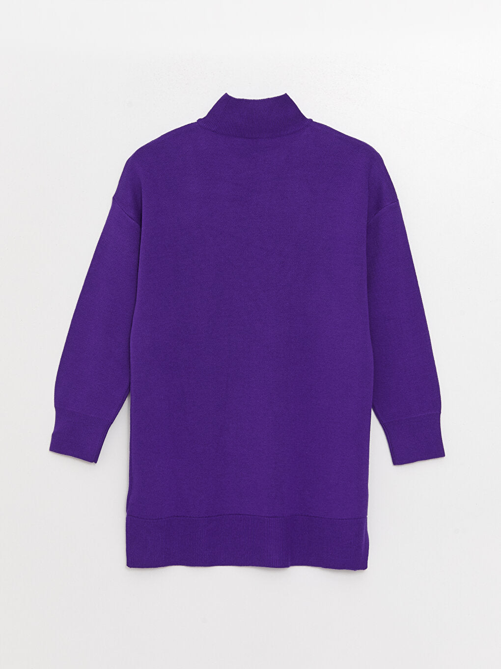 Half Turtleneck Plain Long Sleeve Oversize Women's Knitwear Tunic