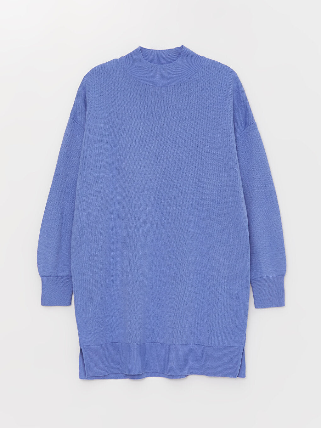 Half Turtleneck Plain Long Sleeve Oversize Women's Knitwear Tunic