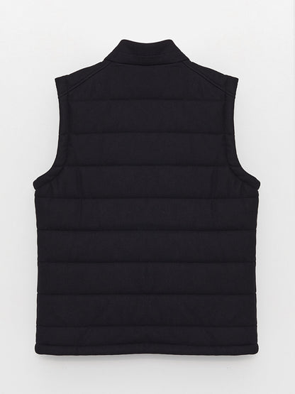 Slim Fit Stand Collar Men's Puffer Vest