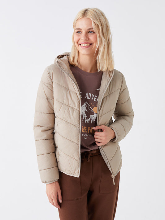 Women's Hooded Plain Puffer Coat