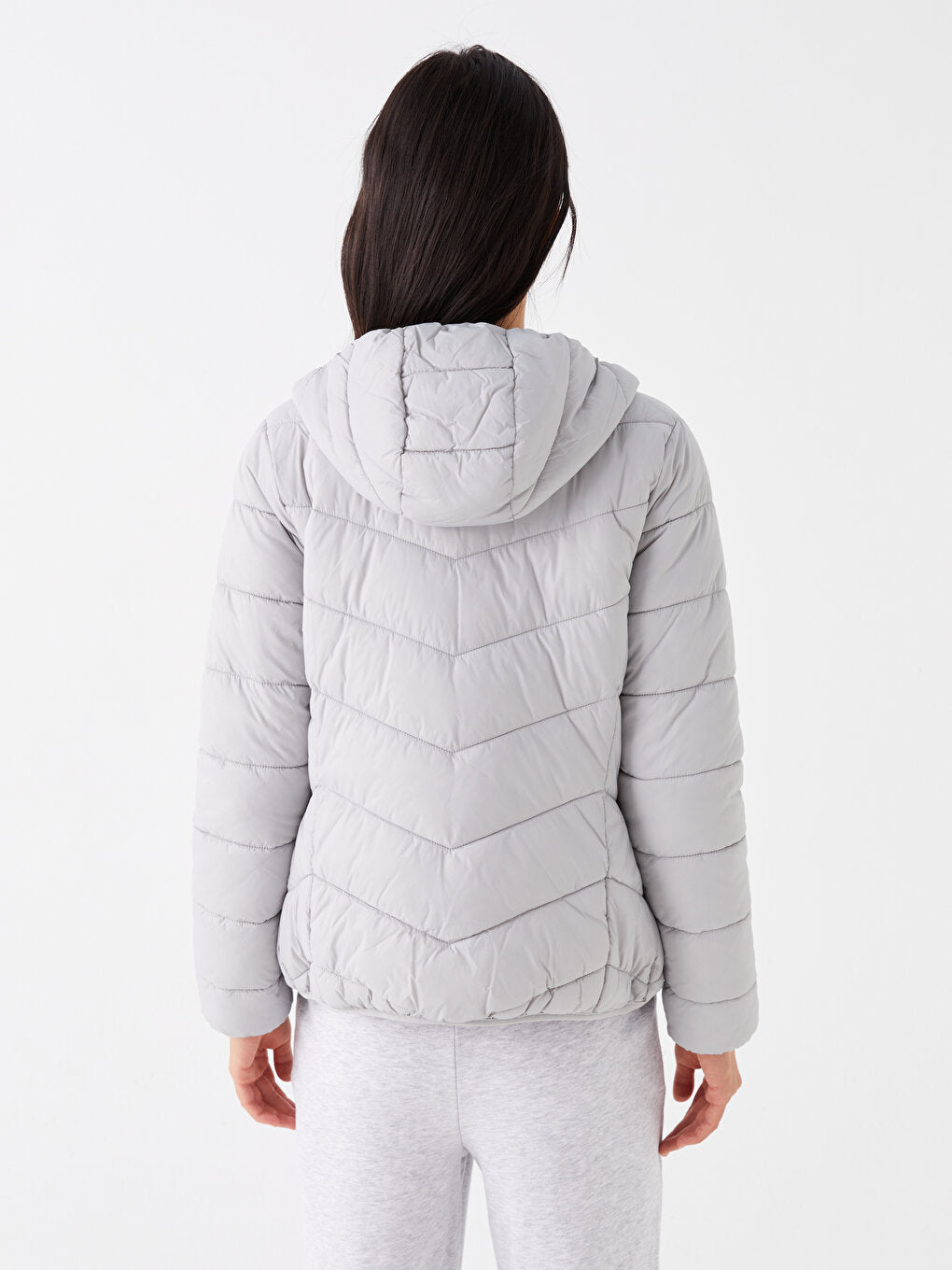 Women's Hooded Plain Puffer Coat