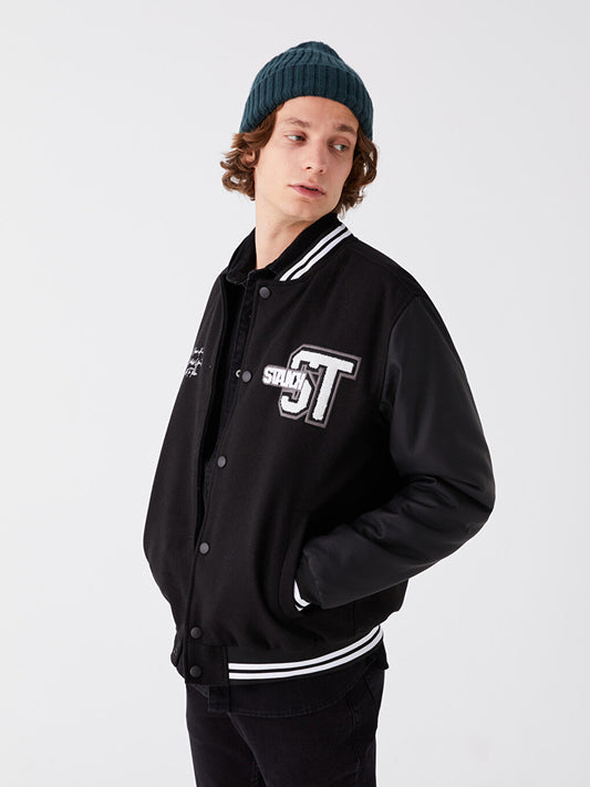 Standard Fit Long Sleeve Men's College Jacket