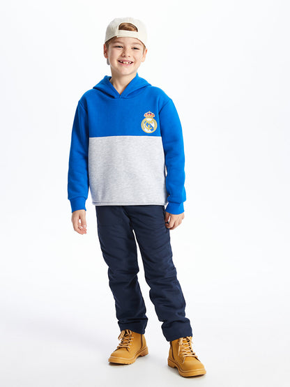 Elastic Waist Printed Fleece Lined Boy's Trousers