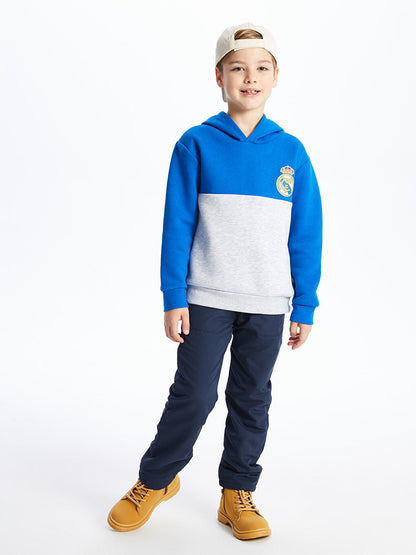 Elastic Waist Printed Fleece Lined Boy's Trousers