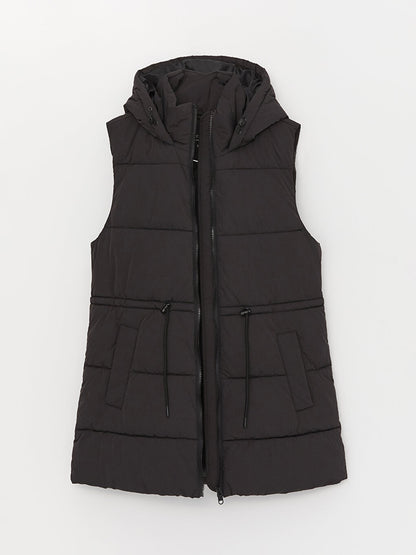 Women's Hooded Plain Puffer Vest