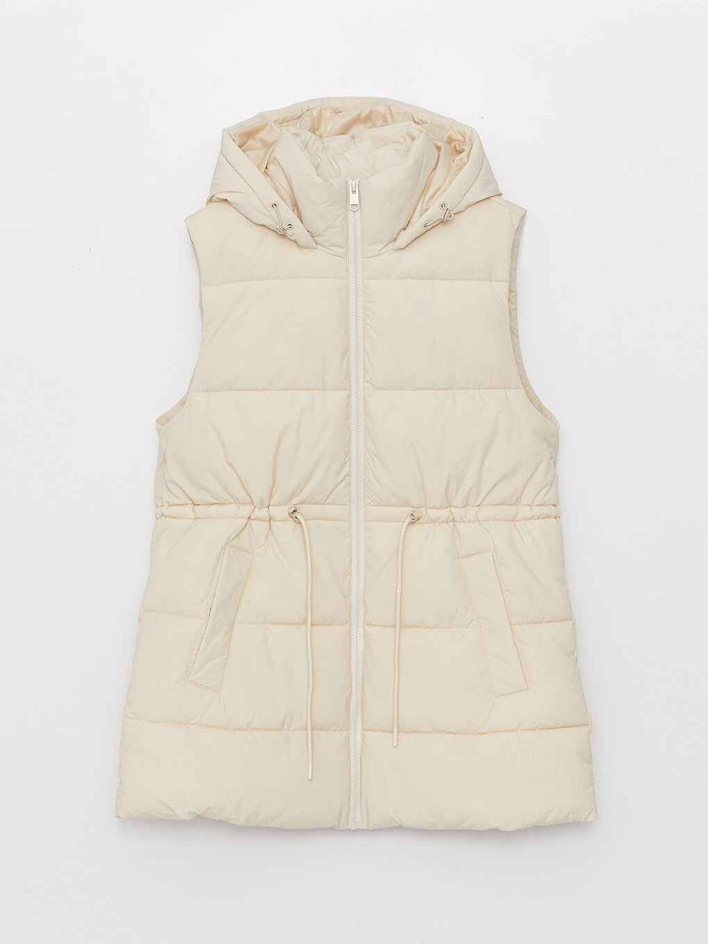 Women's Hooded Plain Puffer Vest