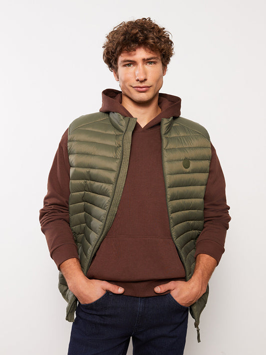 Slim Fit Stand Collar Men's Puffer Vest