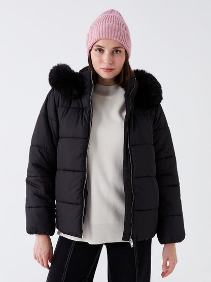 Women's Hooded Plain Puffer Coat