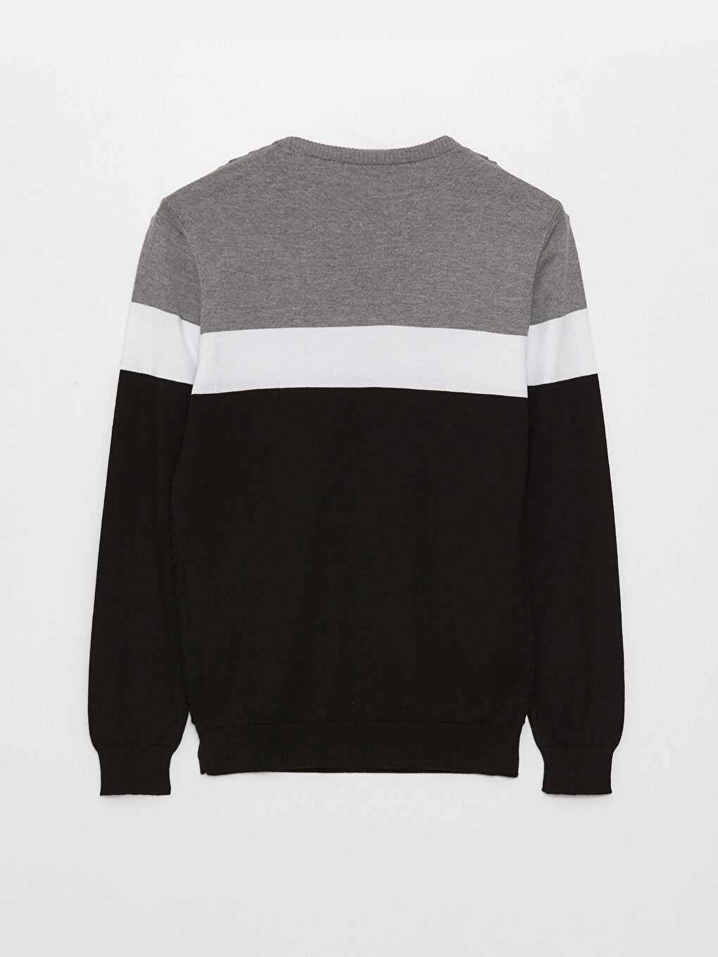 Crew Neck Long Sleeve Color Block Men's Knitwear Sweater