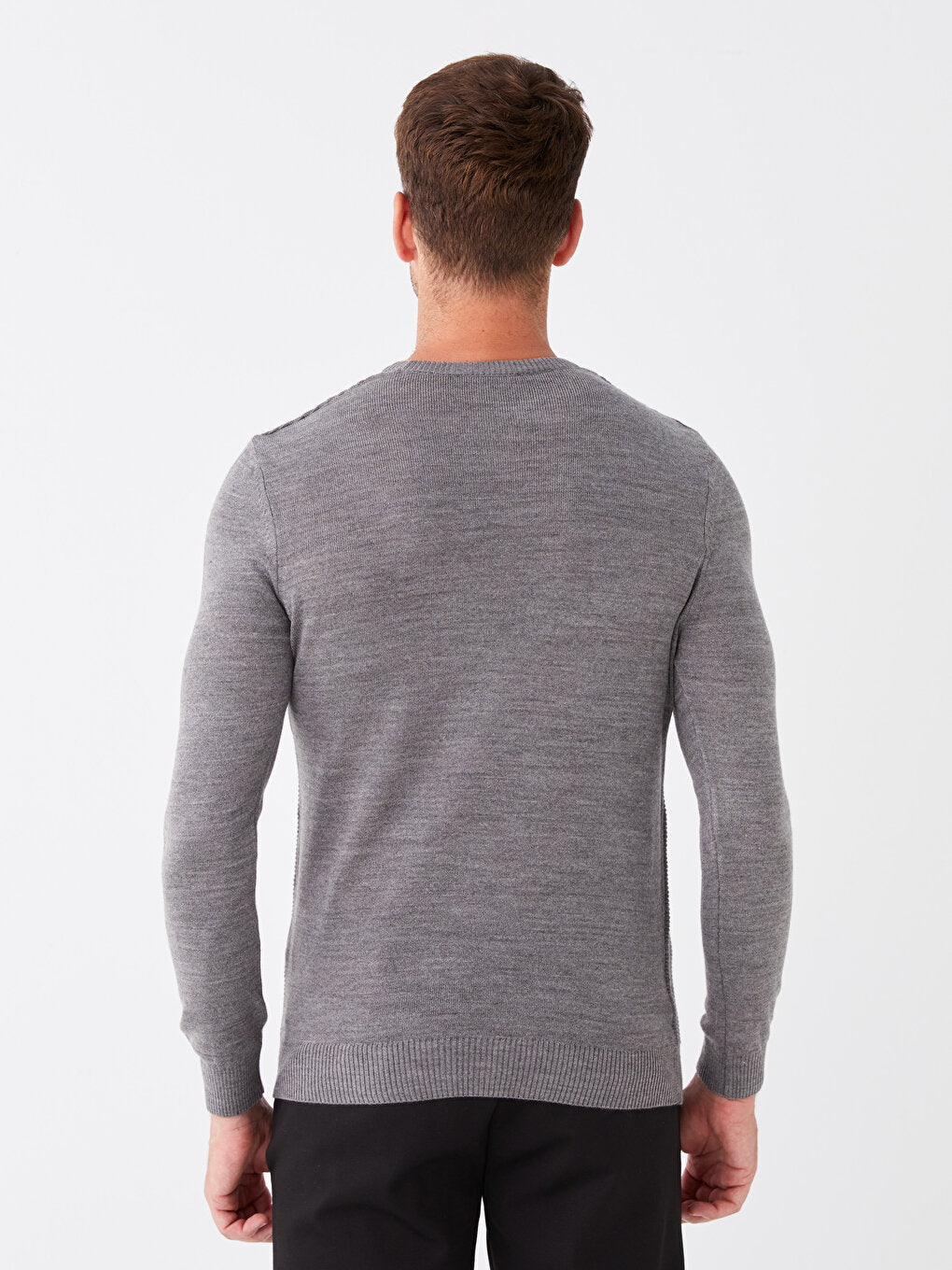 Crew Neck Long Sleeve Men's Knitwear Sweater