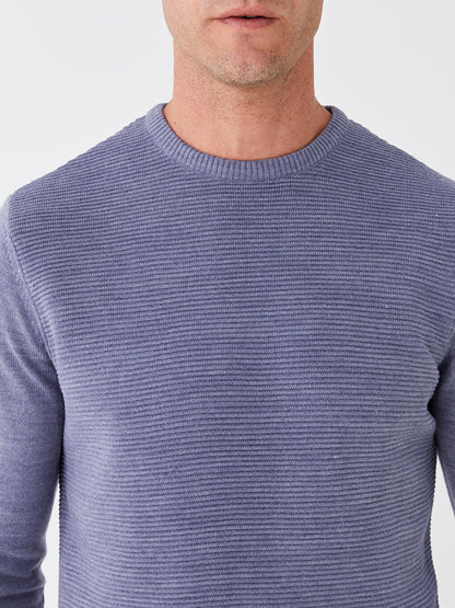 Crew Neck Long Sleeve Men's Knitwear Sweater