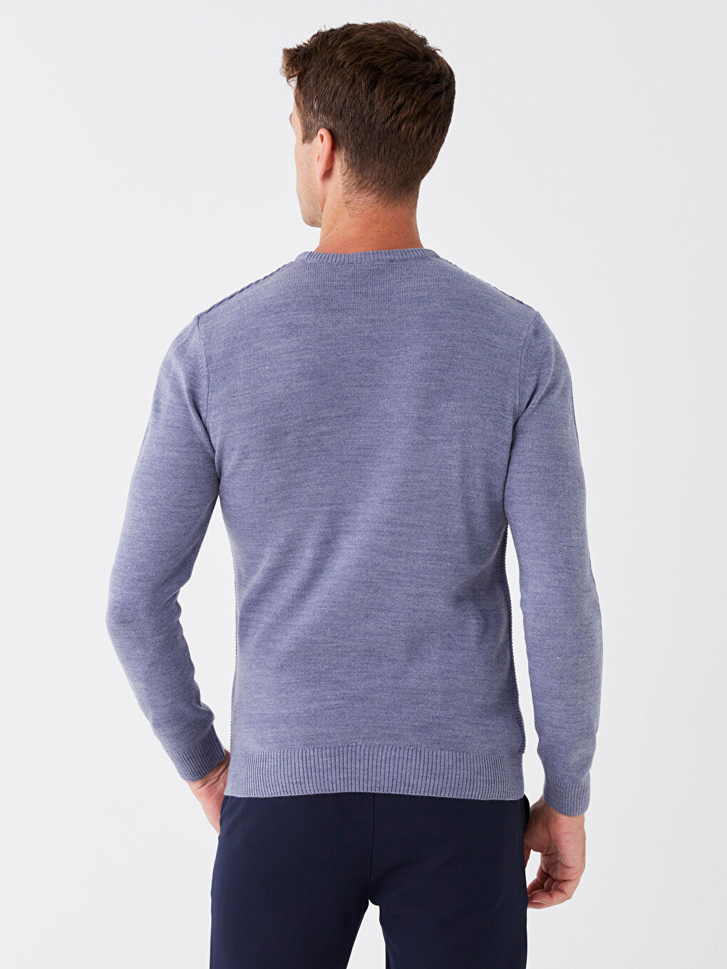 Crew Neck Long Sleeve Men's Knitwear Sweater