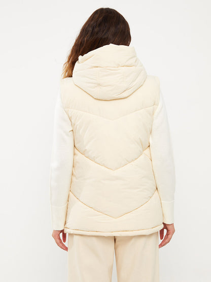 Women's Hooded Plain Puffer Vest