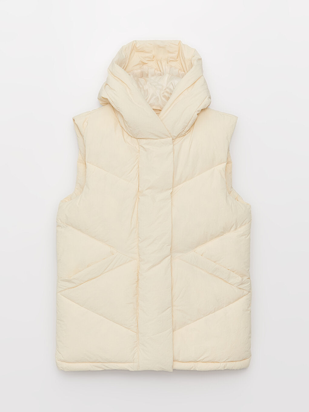 Women's Hooded Plain Puffer Vest