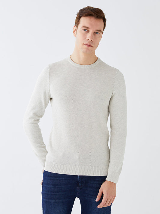 Crew Neck Long Sleeve Men's Knitwear Sweater