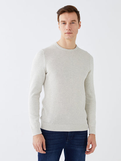 Crew Neck Long Sleeve Men's Knitwear Sweater