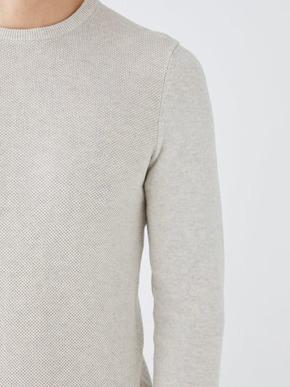 Crew Neck Long Sleeve Men's Knitwear Sweater