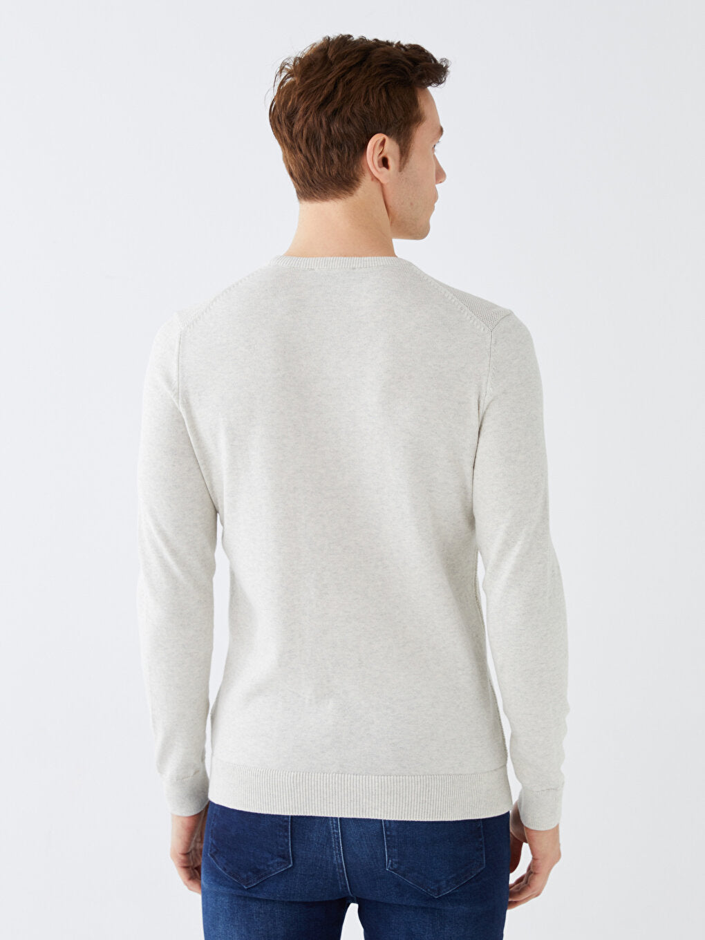 Crew Neck Long Sleeve Men's Knitwear Sweater