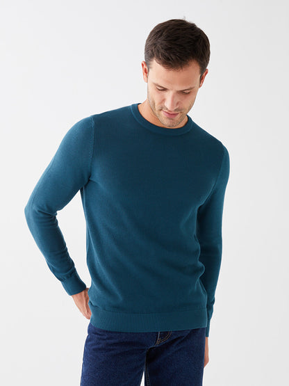 Crew Neck Long Sleeve Men's Knitwear Sweater