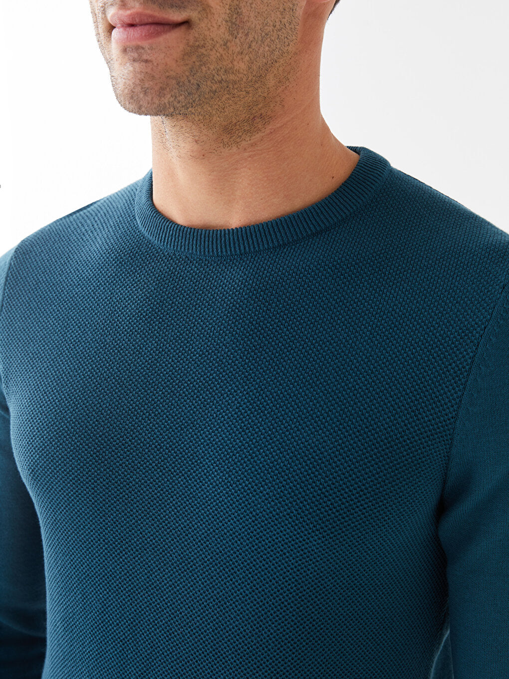 Crew Neck Long Sleeve Men's Knitwear Sweater