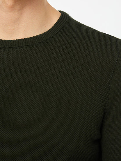 Crew Neck Long Sleeve Men's Knitwear Sweater