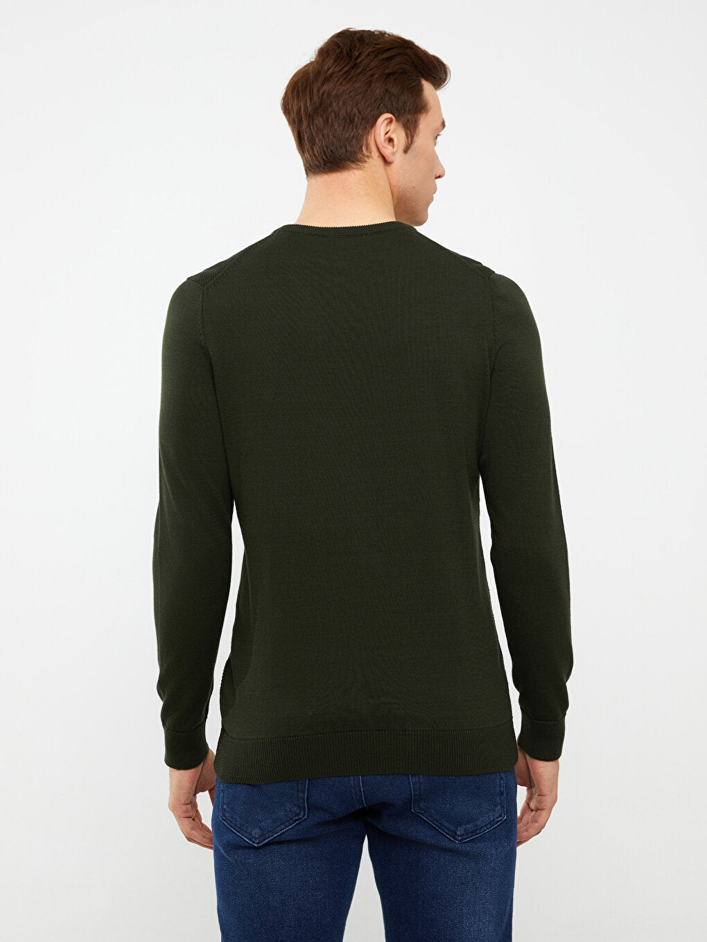 Crew Neck Long Sleeve Men's Knitwear Sweater