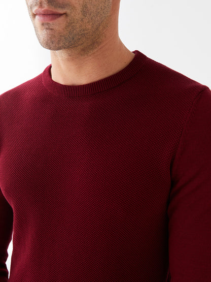 Crew Neck Long Sleeve Men's Knitwear Sweater