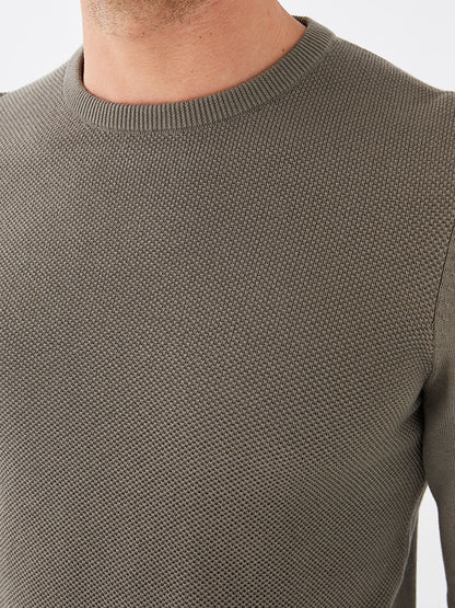 Crew Neck Long Sleeve Men's Knitwear Sweater