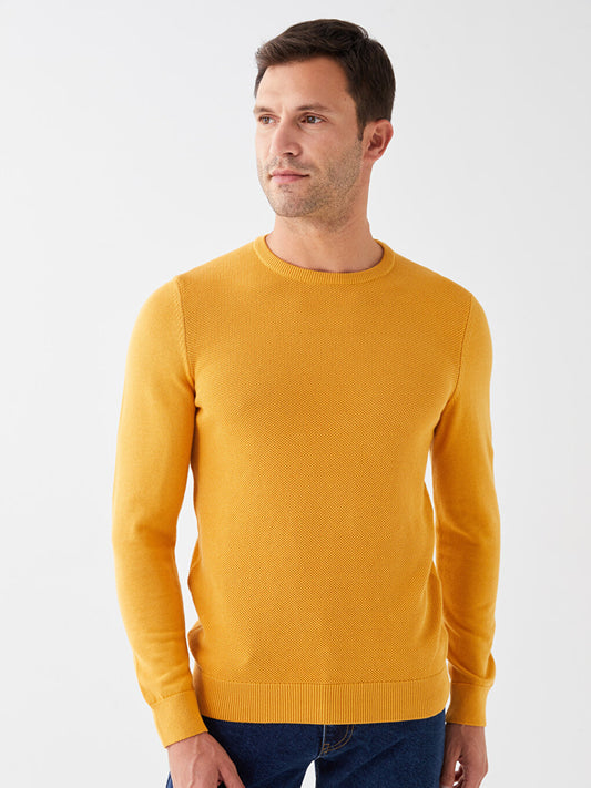 Crew Neck Long Sleeve Men's Knitwear Sweater