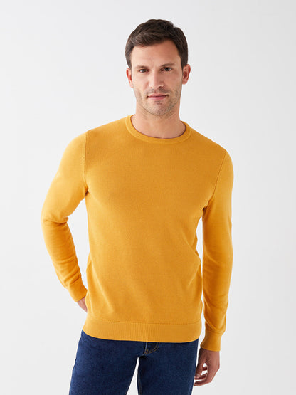 Crew Neck Long Sleeve Men's Knitwear Sweater