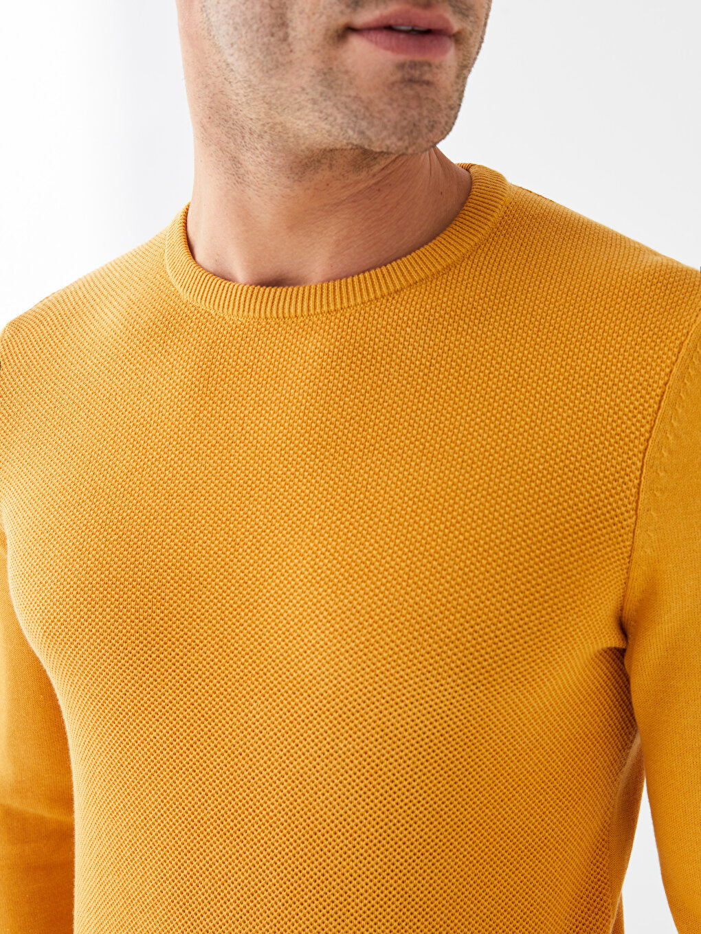 Crew Neck Long Sleeve Men's Knitwear Sweater