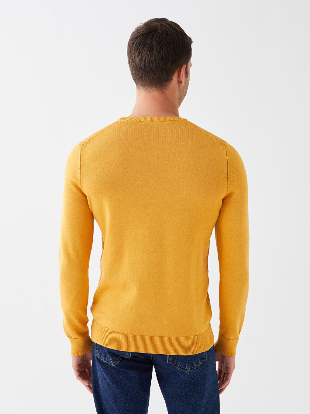 Crew Neck Long Sleeve Men's Knitwear Sweater