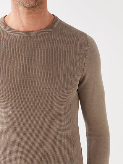 Crew Neck Long Sleeve Men's Knitwear Sweater