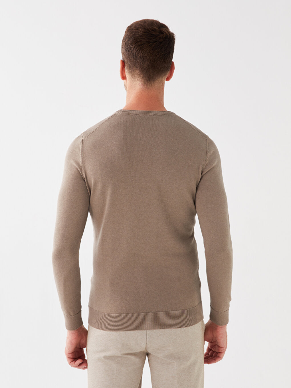 Crew Neck Long Sleeve Men's Knitwear Sweater