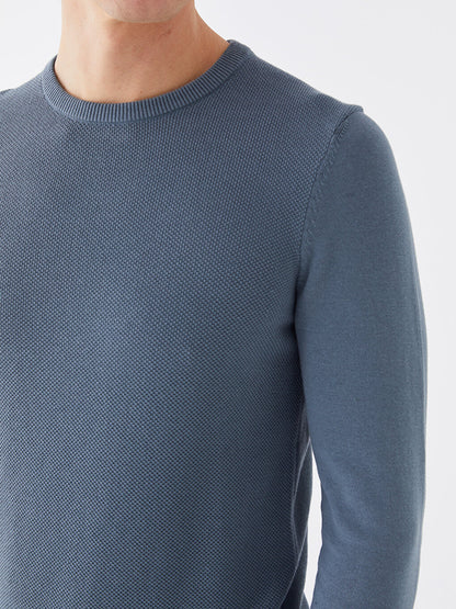 Crew Neck Long Sleeve Men's Knitwear Sweater