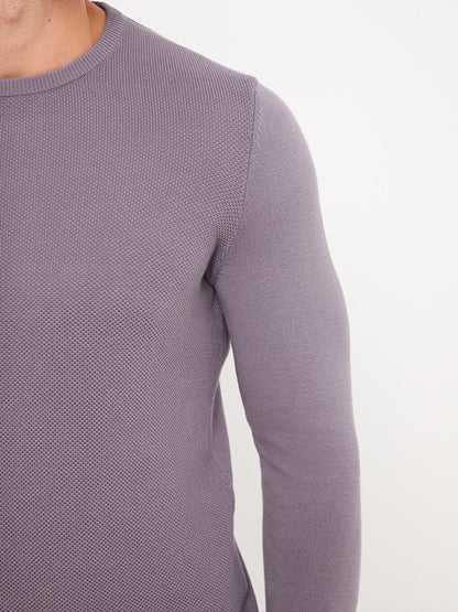 Crew Neck Long Sleeve Men's Knitwear Sweater