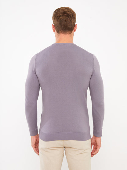 Crew Neck Long Sleeve Men's Knitwear Sweater