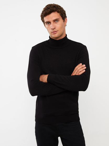 Turtleneck Long Sleeve Men's Knitwear Sweater